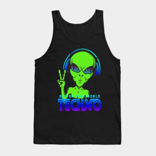 Techno Alien EDM Sound Speaker Club Tank Top